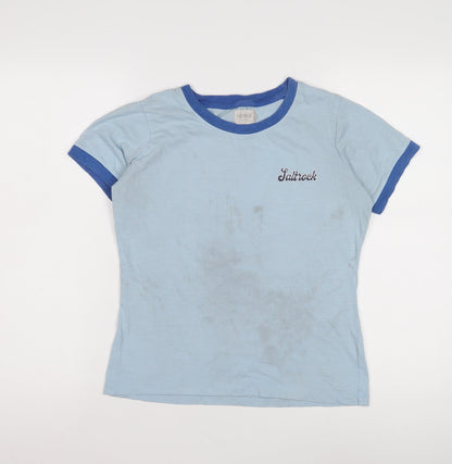 Womens UK Size 10 Saltrock Blue Ringer T-Shirt