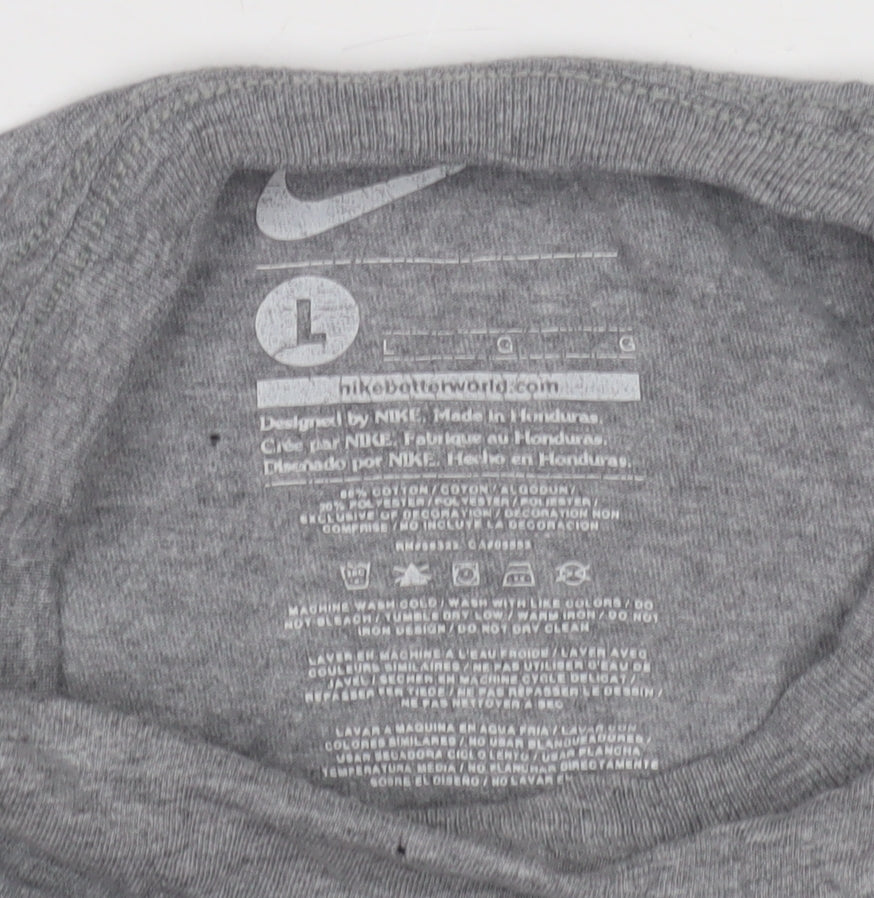 Nike Boys Grey Graphic Print T-Shirt - Size L