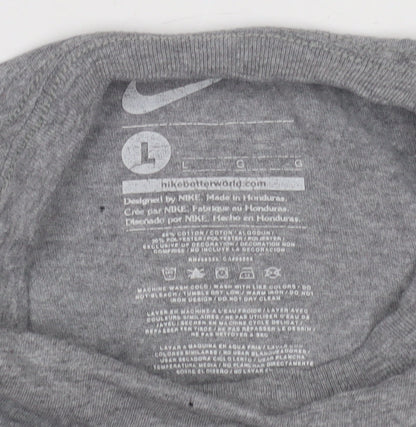 Nike Boys Grey Graphic Print T-Shirt - Size L