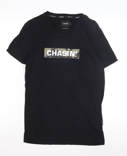 CHASIN' Men's Black Graphic Print T-Shirt Size S