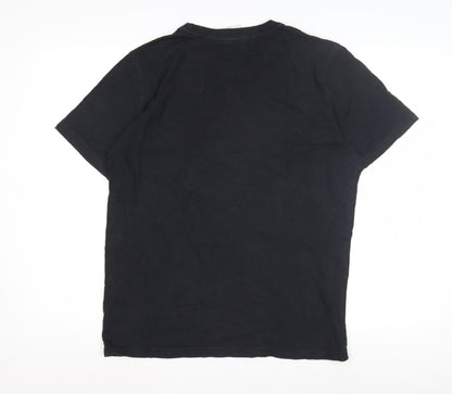 Umbro Men's Black Cotton T-Shirt Size L Logo Accent