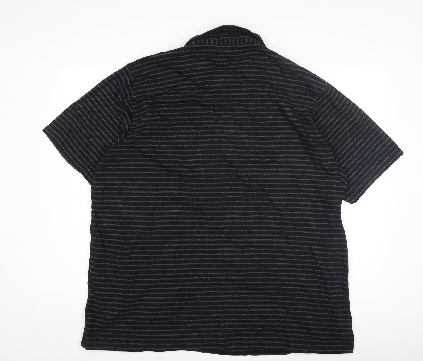 Jacamo Men's 2XL Black Striped Short Sleeve Polo