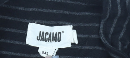 Jacamo Men's 2XL Black Striped Short Sleeve Polo
