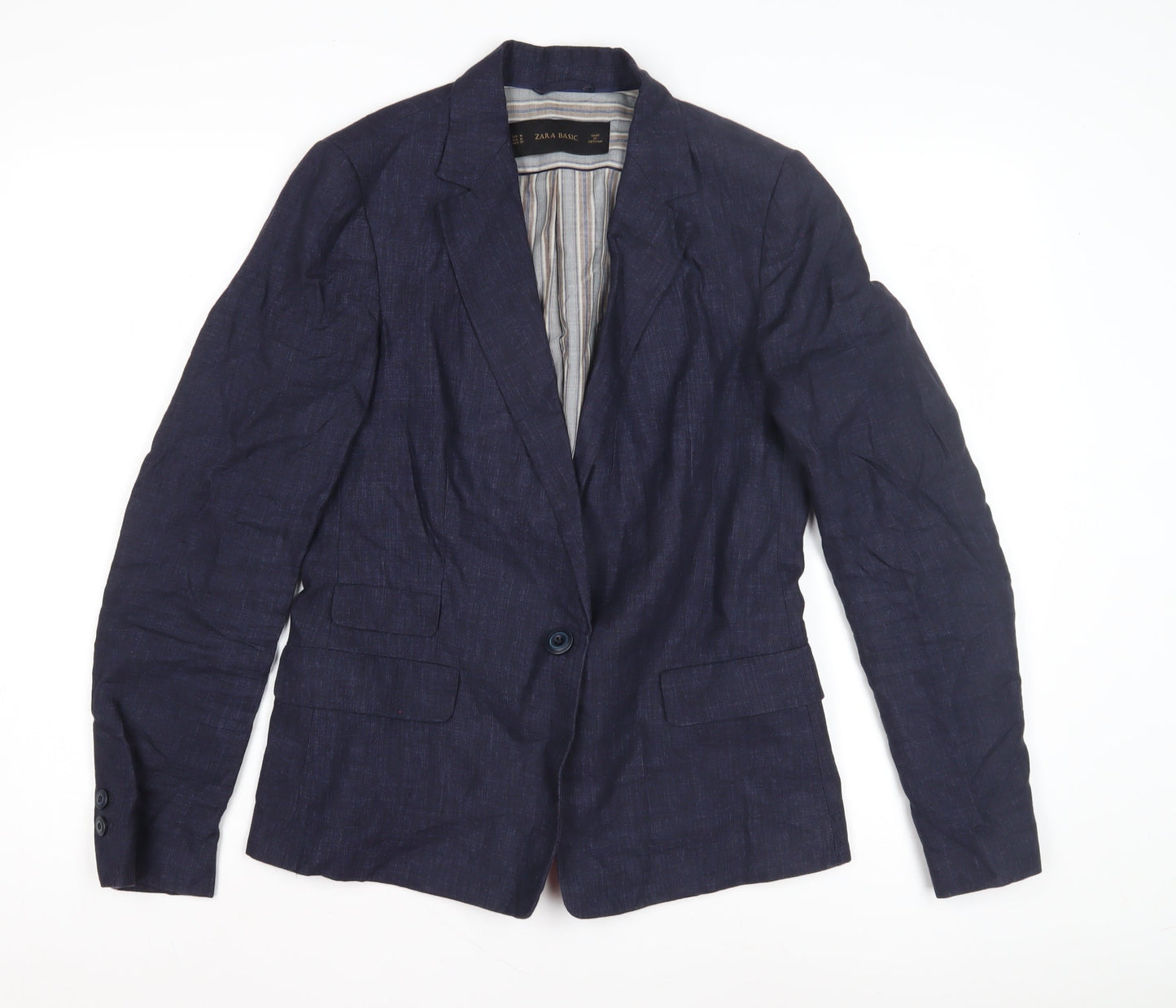 Womens UK Size M Zara Basic Blue Basic Jacket
