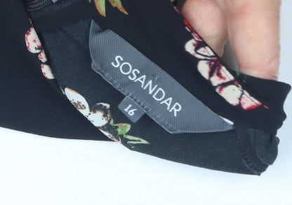 Womens UK Size 16 SOSANDAR Black  Blouse