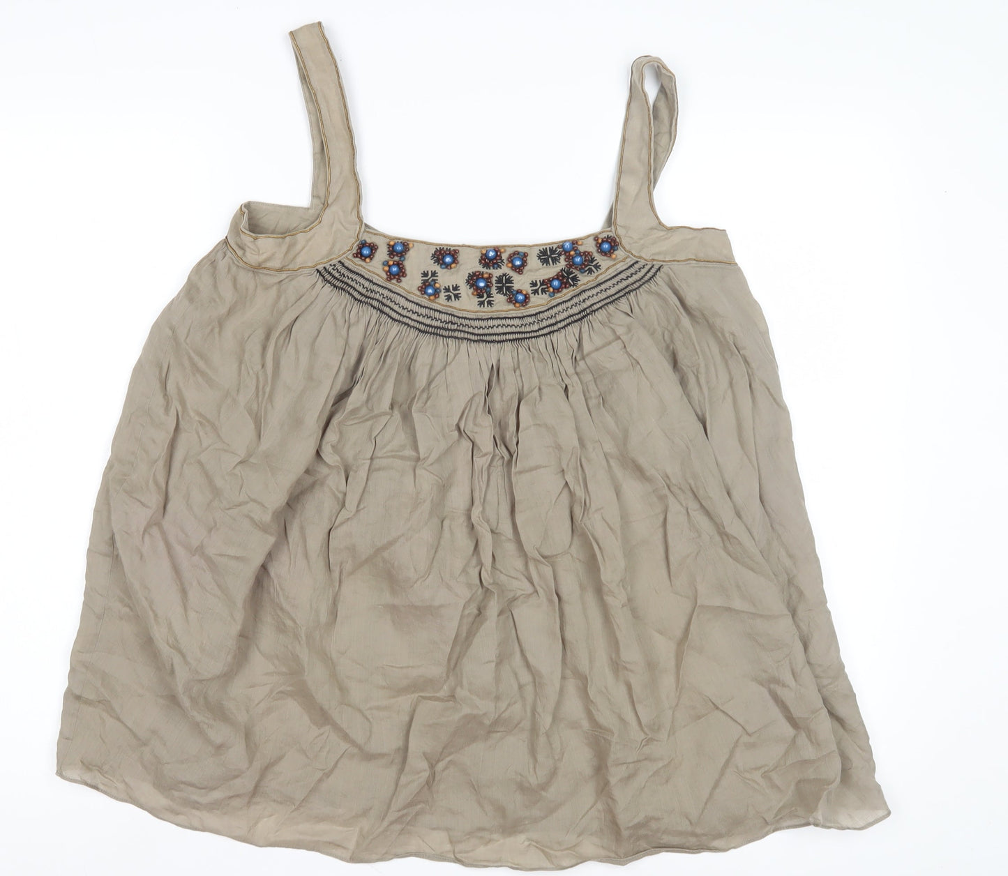 Womens UK Size 12 Jigsaw Beige Camisole Blouse