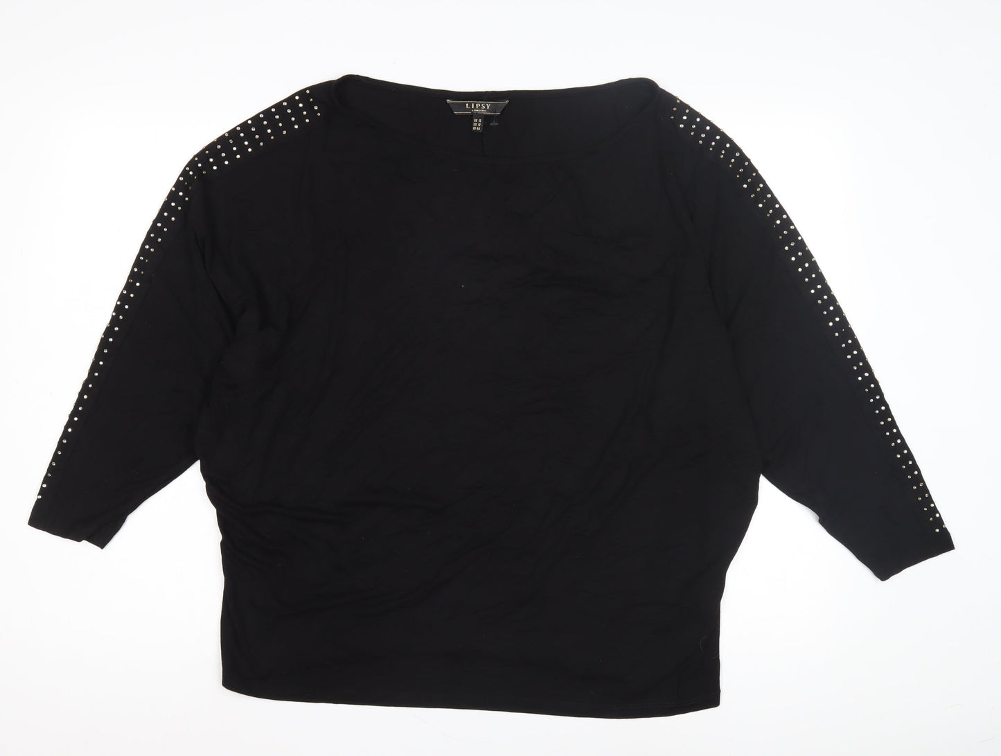 Womens UK Size 16 Lipsy Black Basic Blouse