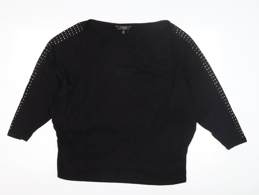 Womens UK Size 16 Lipsy Black Basic Blouse
