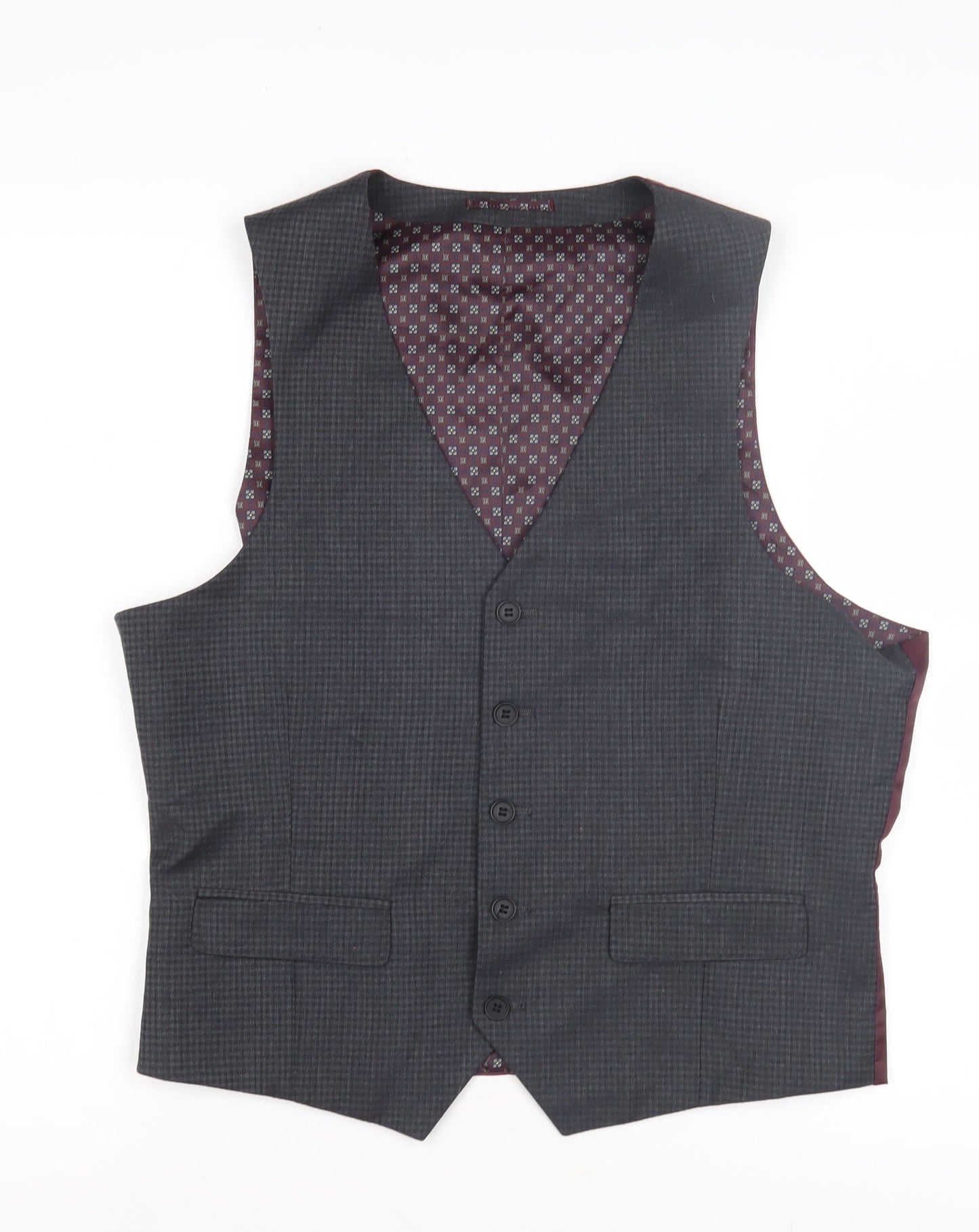 Mens UK Size 40 Fellini Regular Grey Suit Waistcoat