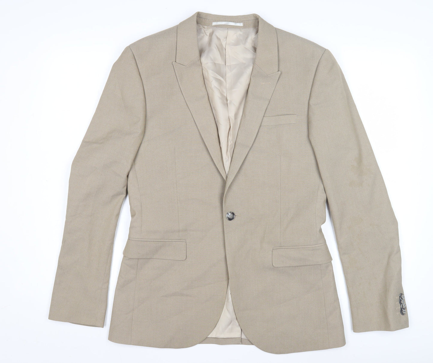 Mens UK Size 38 Topman Regular Beige Suit Jacket