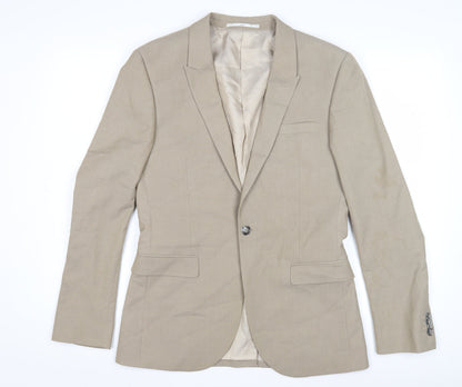 Mens UK Size 38 Topman Regular Beige Suit Jacket