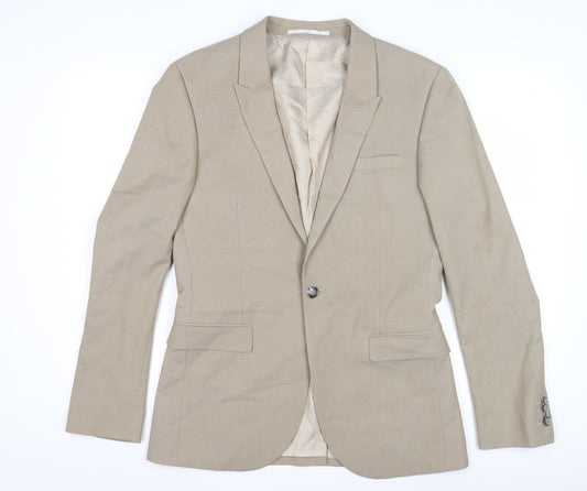 Mens UK Size 38 Topman Regular Beige Suit Jacket