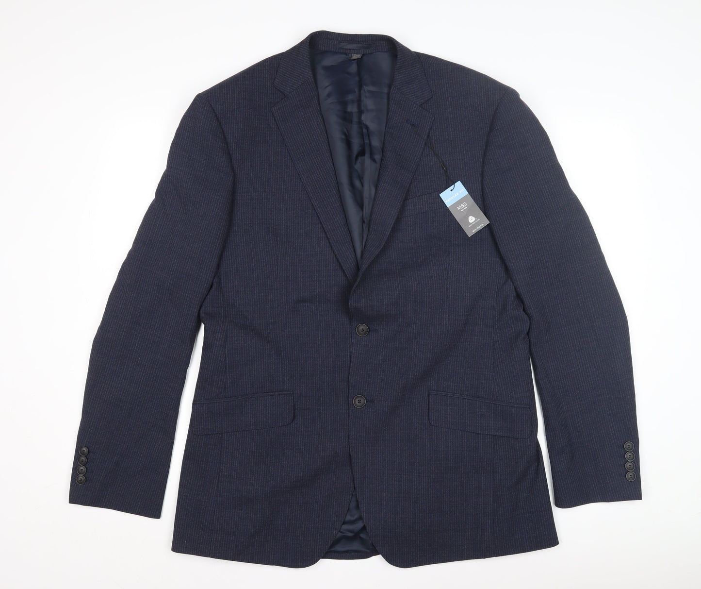 Mens UK Size 40 Marks and Spencer Regular Blue Suit Jacket