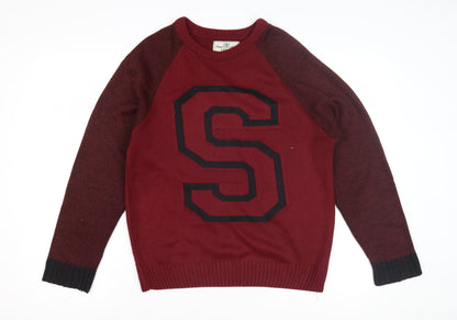 Next Men's Red Pullover Jumper Size M