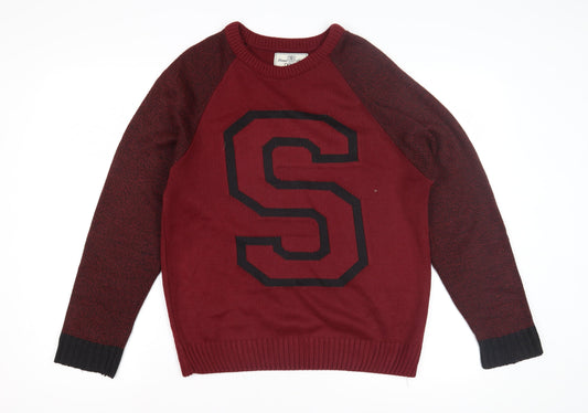 Next Men's Red Pullover Jumper Size M