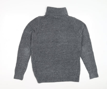 Next Men's Grey Full Zip Jumper, Size S, High Neck