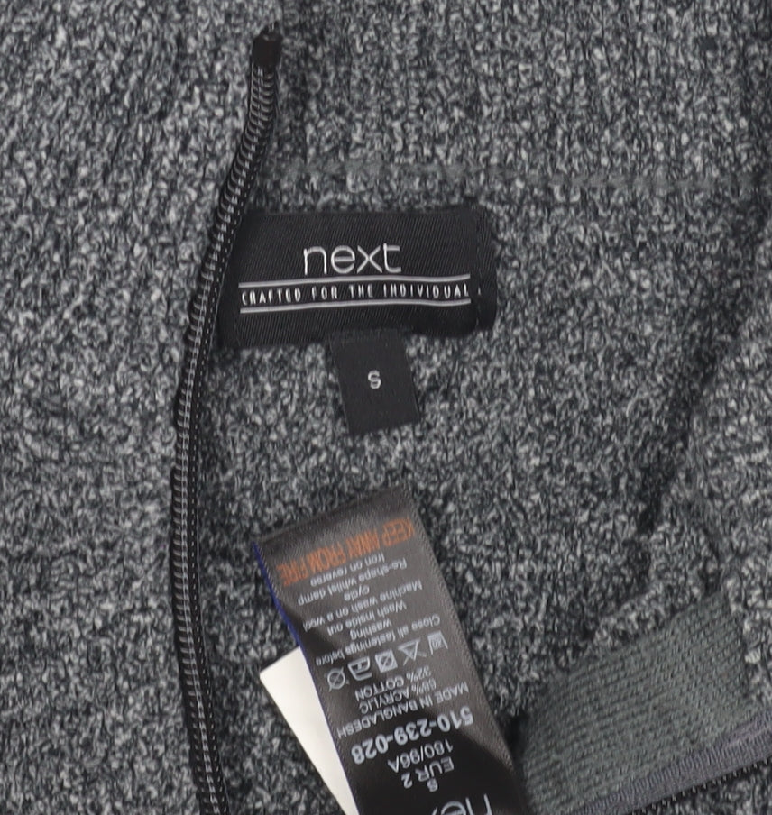 Next Men's Grey Full Zip Jumper, Size S, High Neck