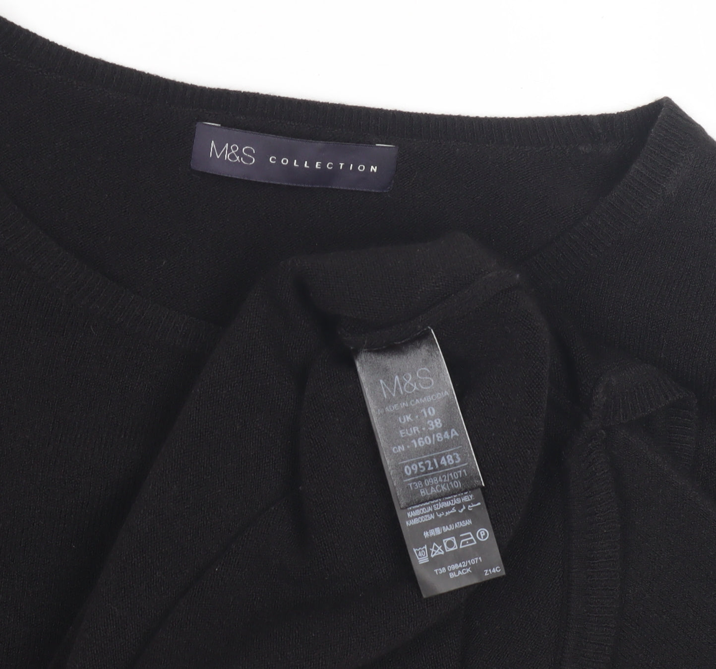 Womens UK Size 10 Marks and Spencer Black Pullover Jumper
