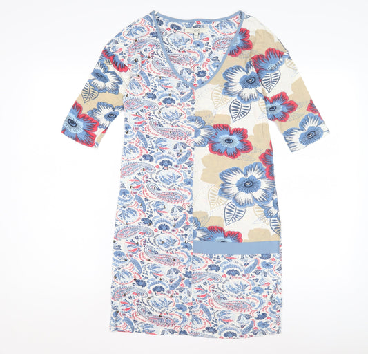 Next Women's Multicoloured V-Neck Shift Dress Size 6