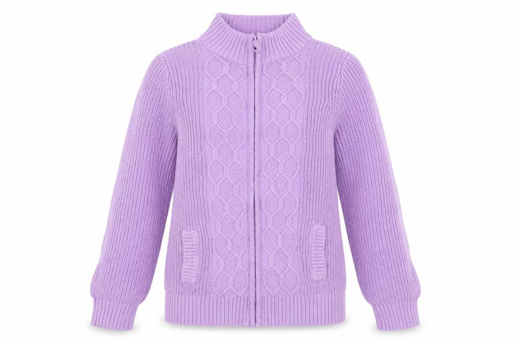Womens UK Size S Isle Essentials Purple Full Zip Jumper