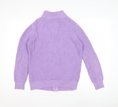 Womens UK Size S Isle Essentials Purple Full Zip Jumper