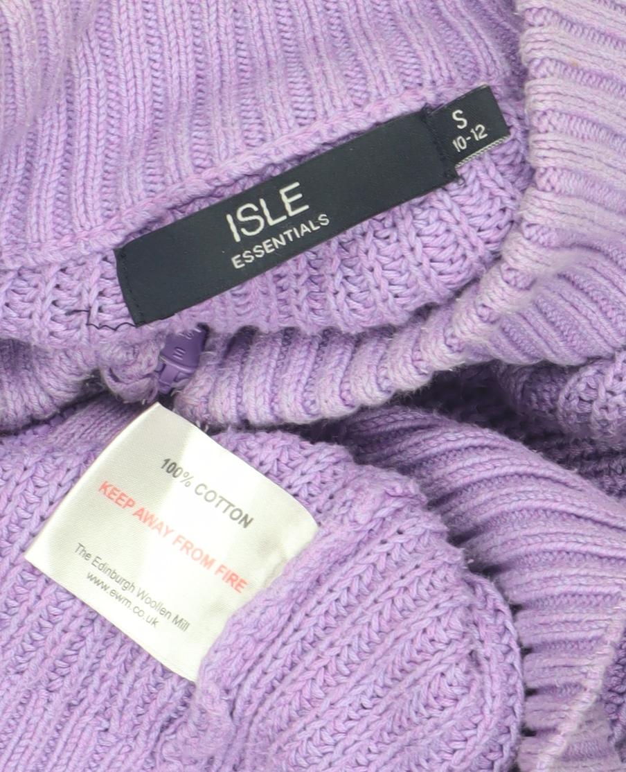 Womens UK Size S Isle Essentials Purple Full Zip Jumper
