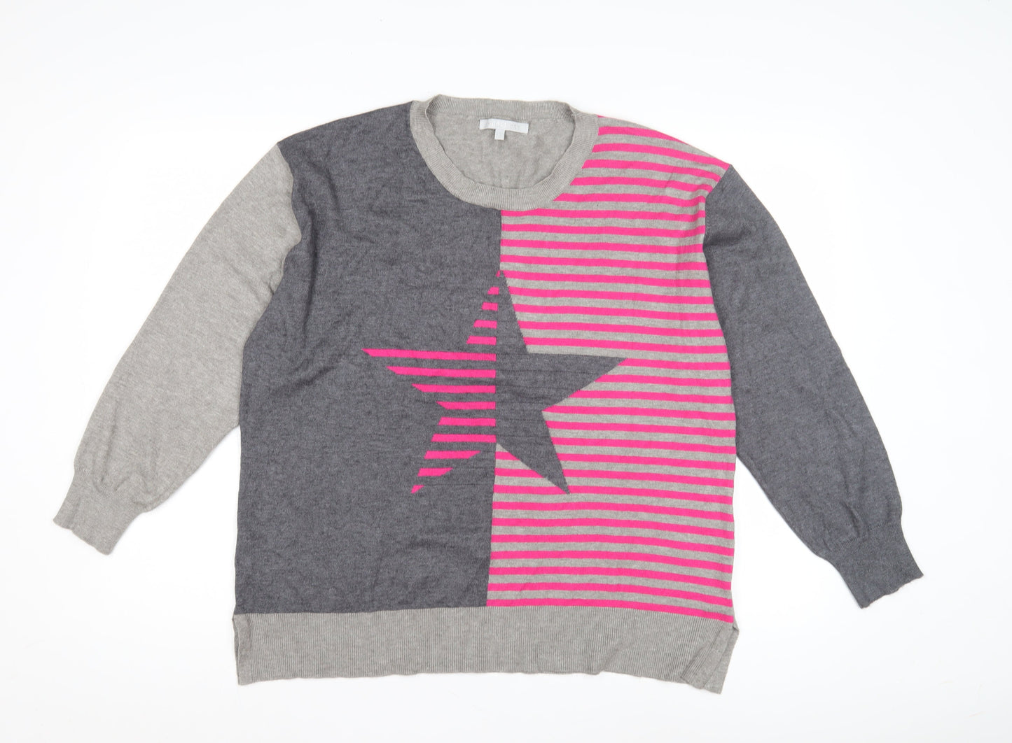 Womens UK Size L Pebble Bay Grey Pullover Jumper