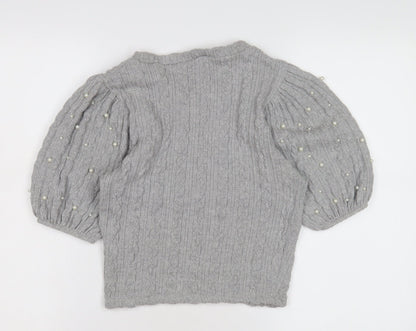 Womens UK Size S Zara Grey Pullover Jumper