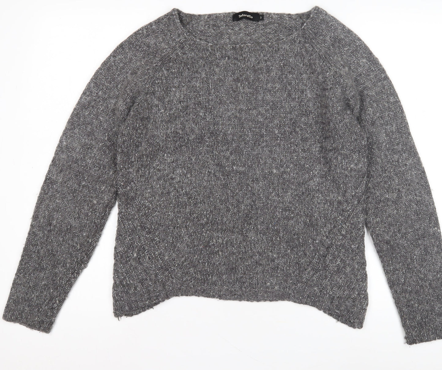 Tintoretto Women's Grey Chunky-Knit Jumper, Size 3