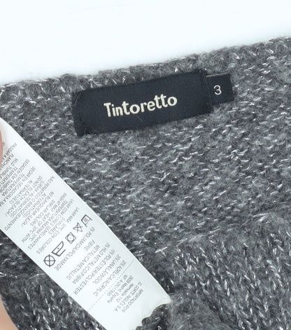 Tintoretto Women's Grey Chunky-Knit Jumper, Size 3