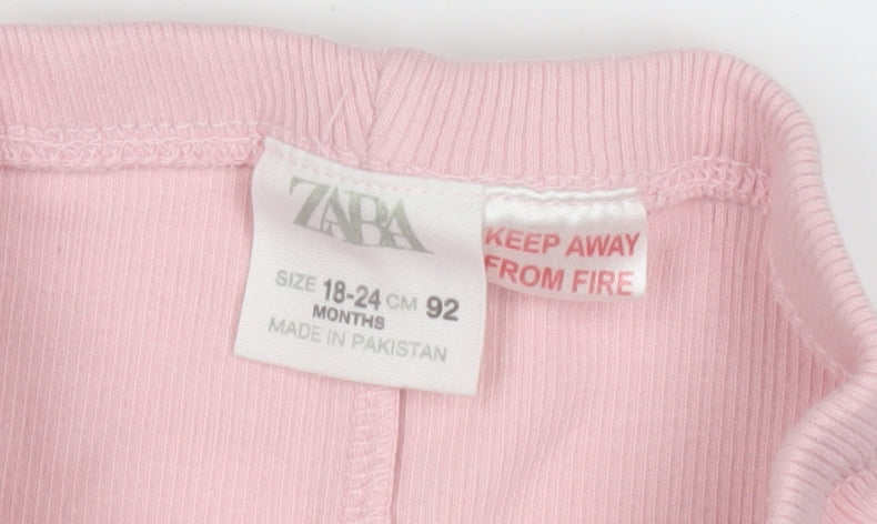 Zara Unisex Baby Pink Leggings - 18-24 Months
