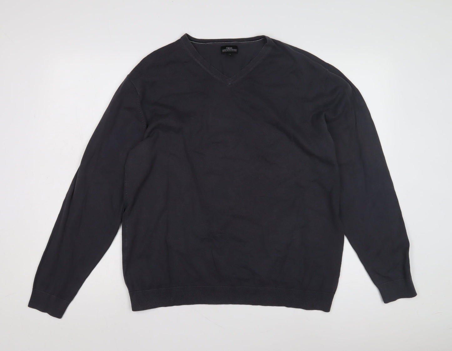 Next Men's Black V-Neck Pullover Jumper XL