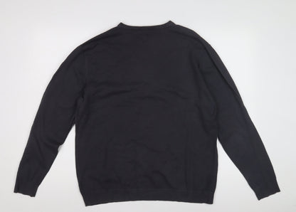 Next Men's Black V-Neck Pullover Jumper XL