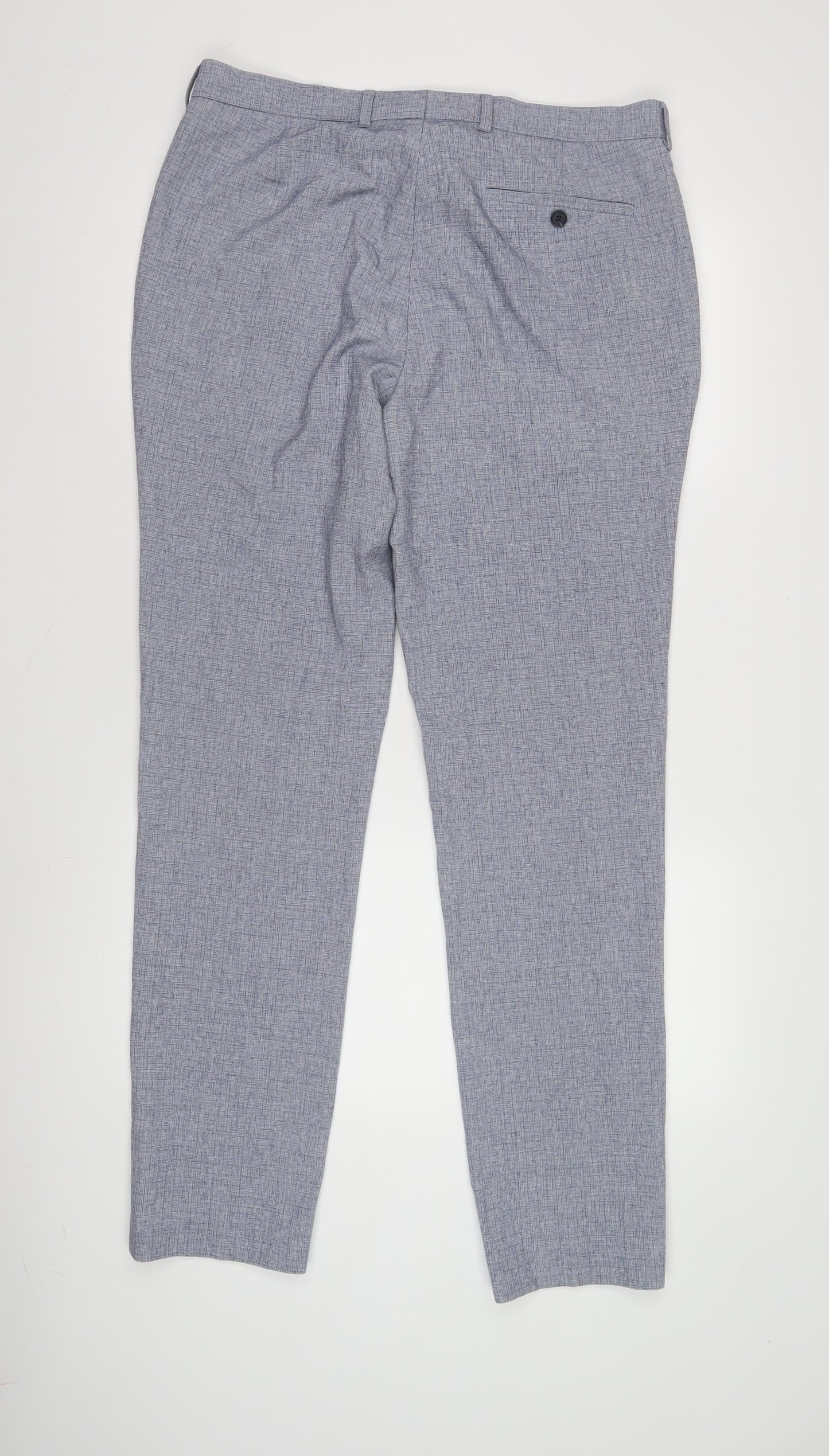 Marks and Spencer Men's Blue Slim Trousers Size 36