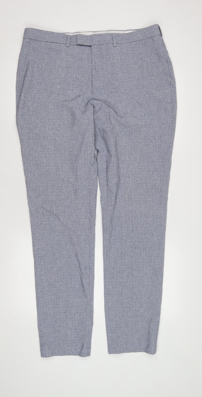 Marks and Spencer Men's Blue Slim Trousers Size 36