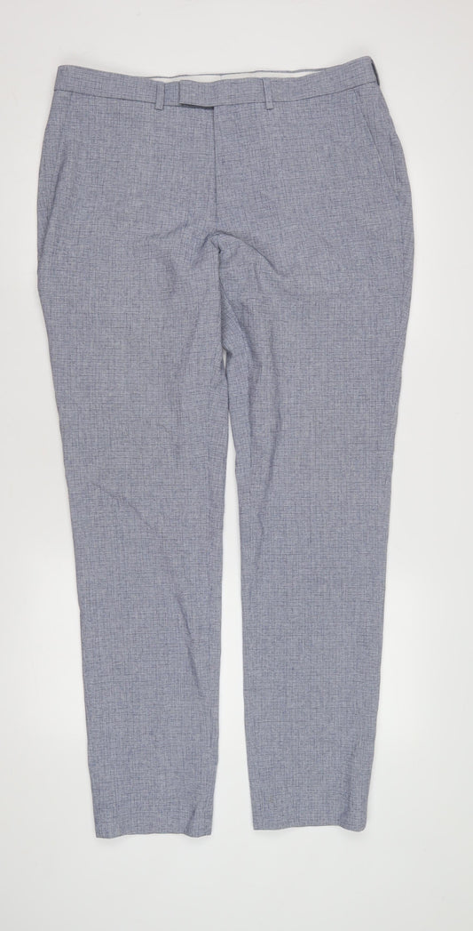 Marks and Spencer Men's Blue Slim Trousers Size 36