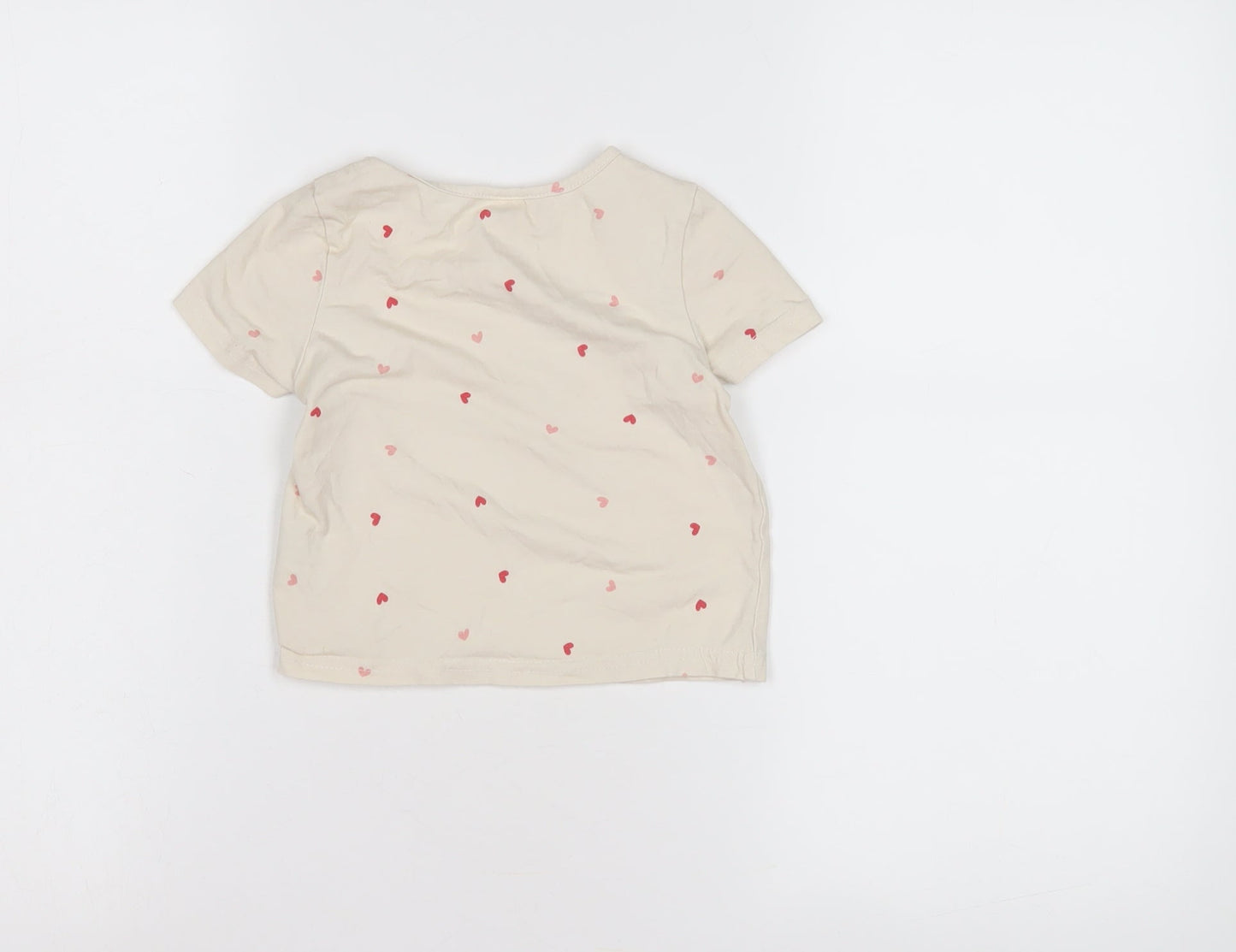 Etsy Unisex Baby Beige T-Shirt 3-6 Months Heart Print