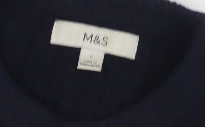 Marks and Spencer Men's Blue Pullover Jumper L