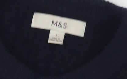 Marks and Spencer Men's Blue Pullover Jumper L