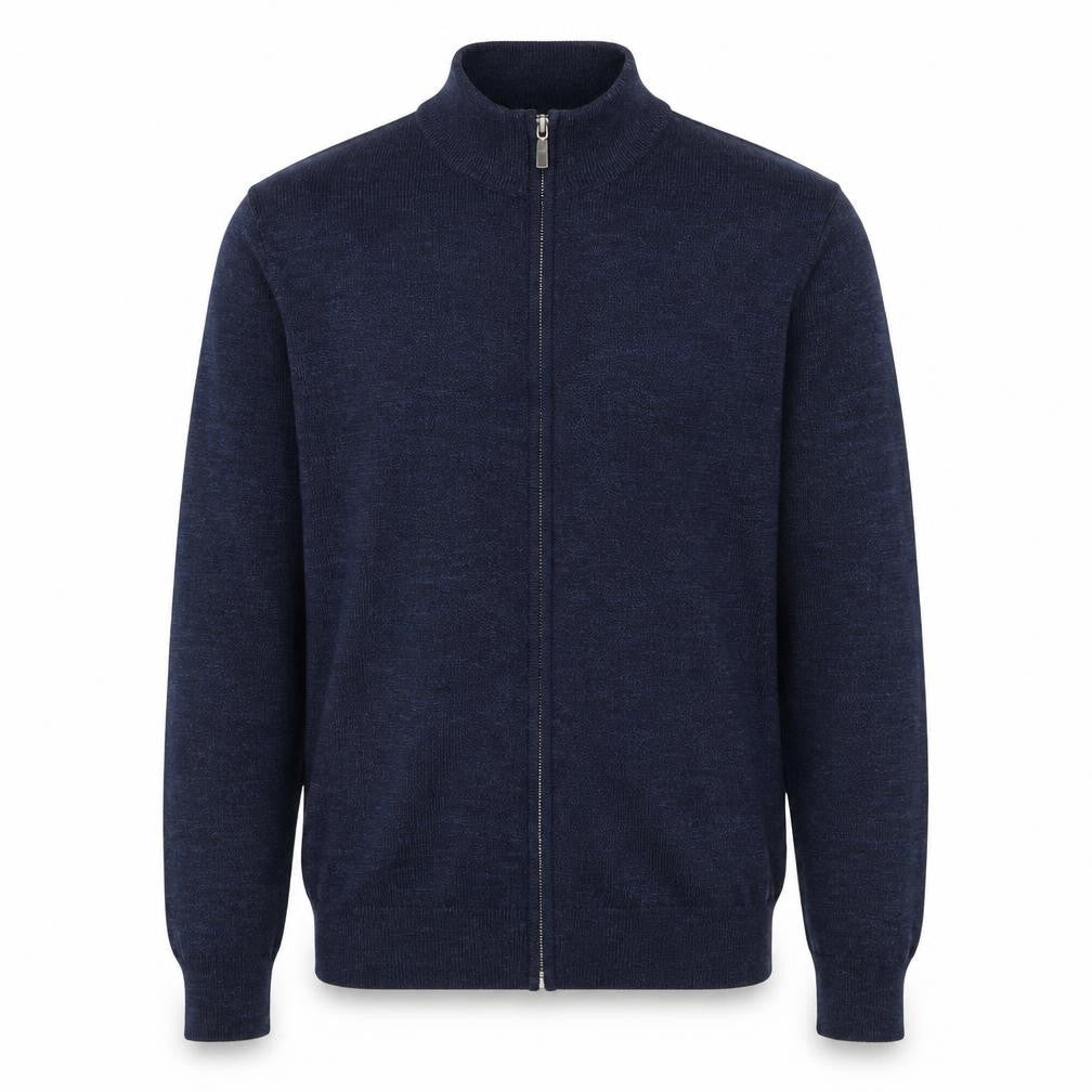 Mens UK Size S M&Co Blue Full Zip Jumper