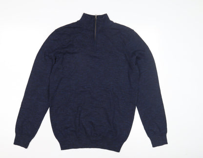 M&Co Men's Blue Full Zip Jumper - S