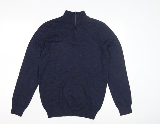 M&Co Men's Blue Full Zip Jumper - S