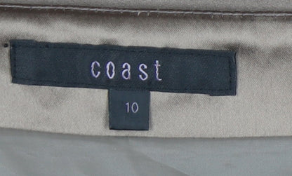 Coast Women's Brown Trumpet Skirt Size 10 Lined Satin