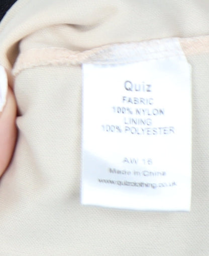 Quiz Women's Black Lace V-Neck Playsuit Size 8 Party