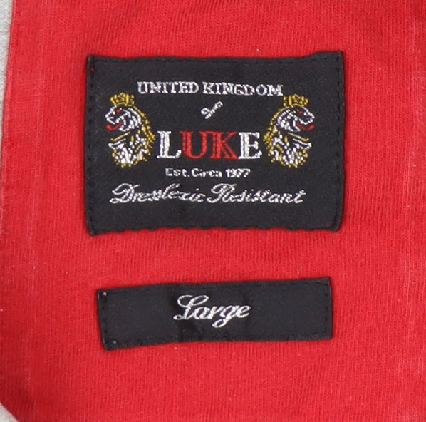 Luke Men's Grey Polo Shirt, Large, Casual Cotton