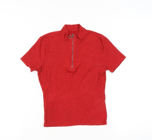 Womens UK Size S Hollister Red Jersey T-Shirt