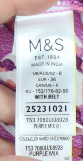 Marks and Spencer Women's Purple A-Line Midi Skirt