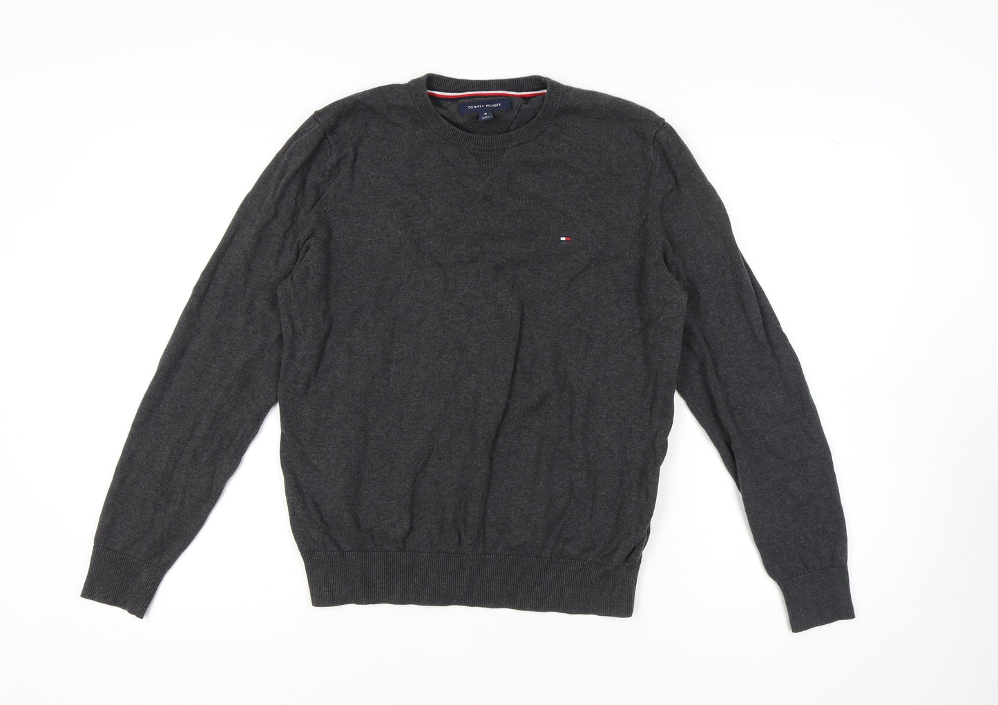 Tommy Hilfiger Men's Grey Crew Neck Jumper Size M