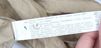 Zara Women's Beige Collared Jumpsuit S