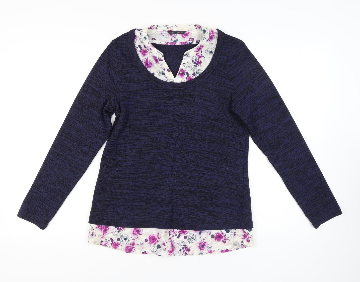 Womens UK Size 10 Marks and Spencer Blue Pullover Jumper